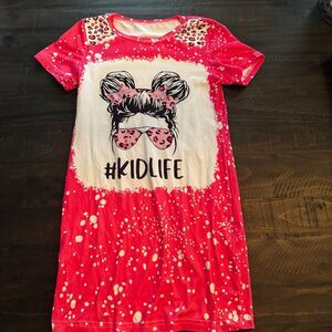 #KIDLIFE Pink and White Sleep Gown Nightgown Size 8Y